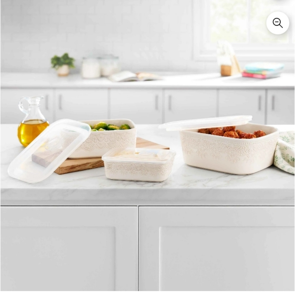 Pioneer Woman Vintage Lace 6-Piece Nesting Casserole Baking Dish Bakeware Set